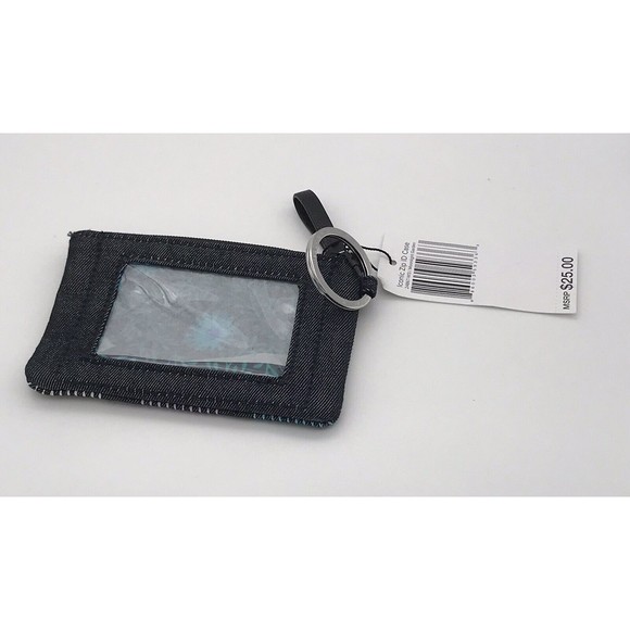 Vera Bradley Iconic Zip ID Case, Denim Navy, Moonlight Garden, Firefly, NWT - Picture 3 of 5